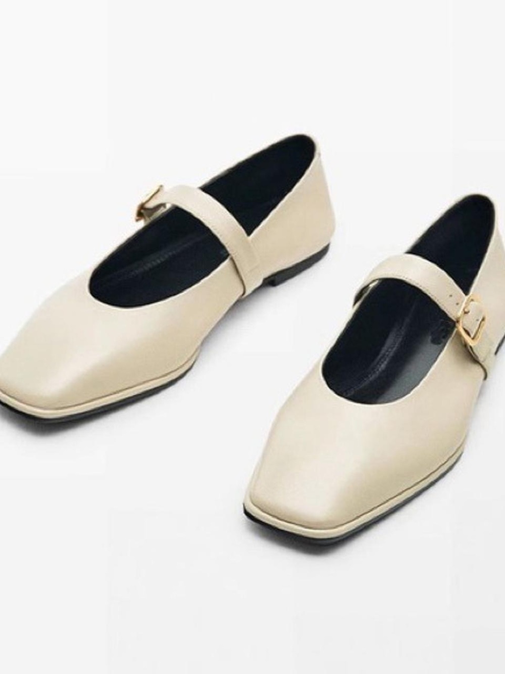 Massimo Dutti Leather Mary Jane flats Ballet Flats with Buckled Strap - Picture 3 of 16